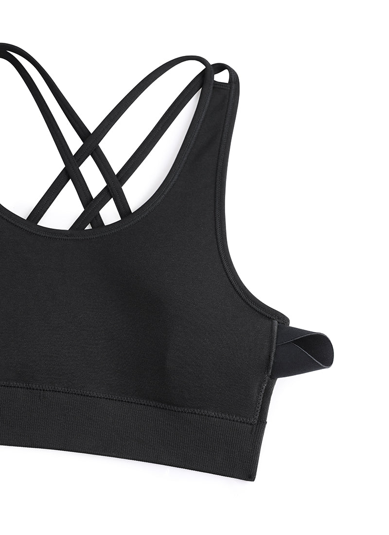 Seamless Strappy Longline Bra Criss Cross Back