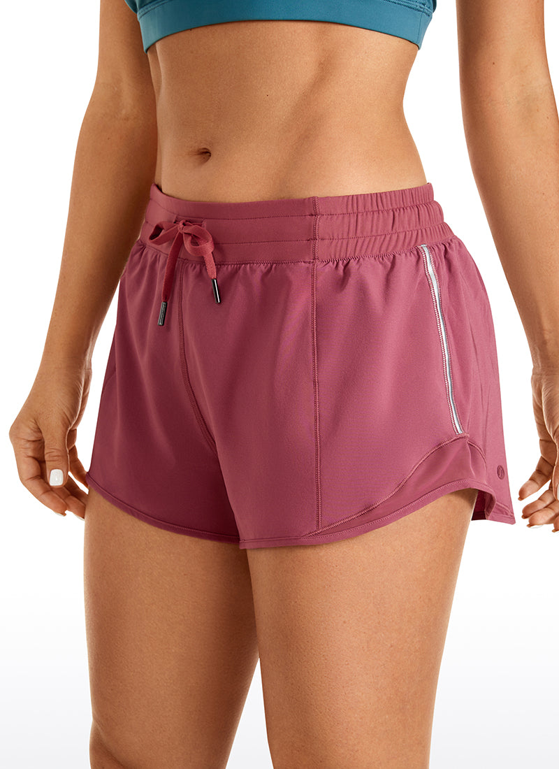 Feathery-Fit Mid-Rise Lined Shorts with Drawstring 2.5''