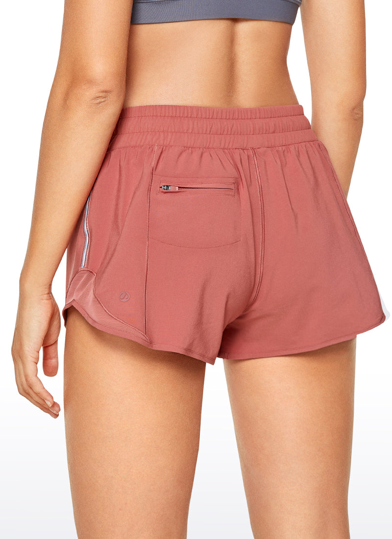 Feathery-Fit Mid-Rise Lined Shorts with Drawstring 2.5''