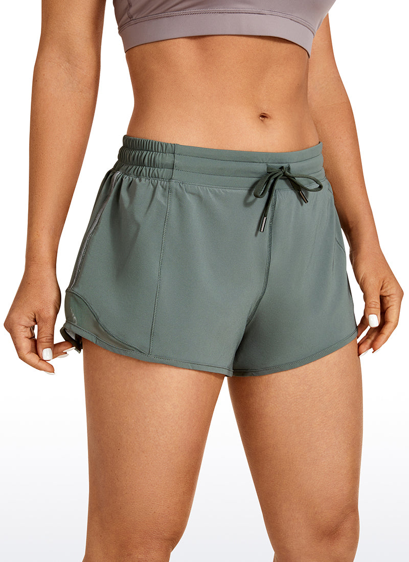 Feathery-Fit Mid-Rise Lined Shorts with Drawstring 2.5''