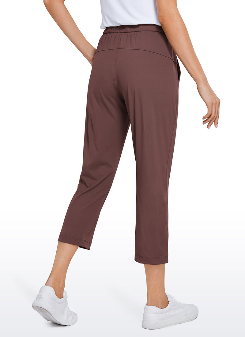 Stretch Cropped Pants with Pockets 23''