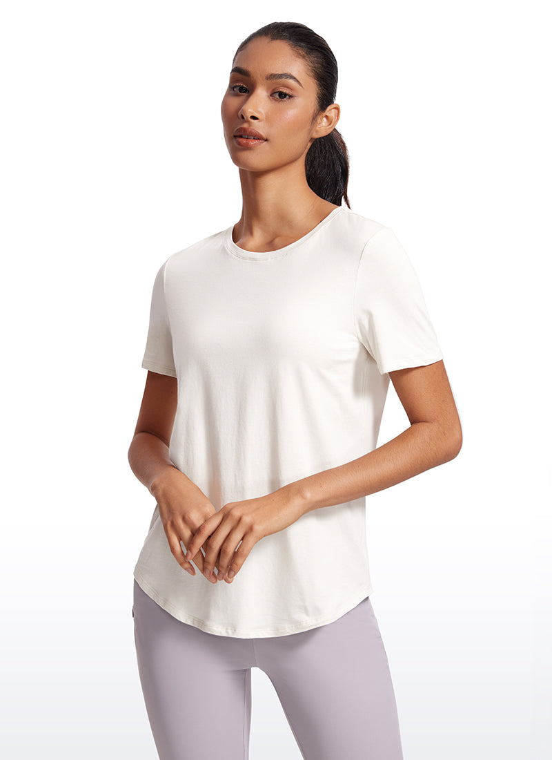 Pima Cotton Short Sleeves Round Neck