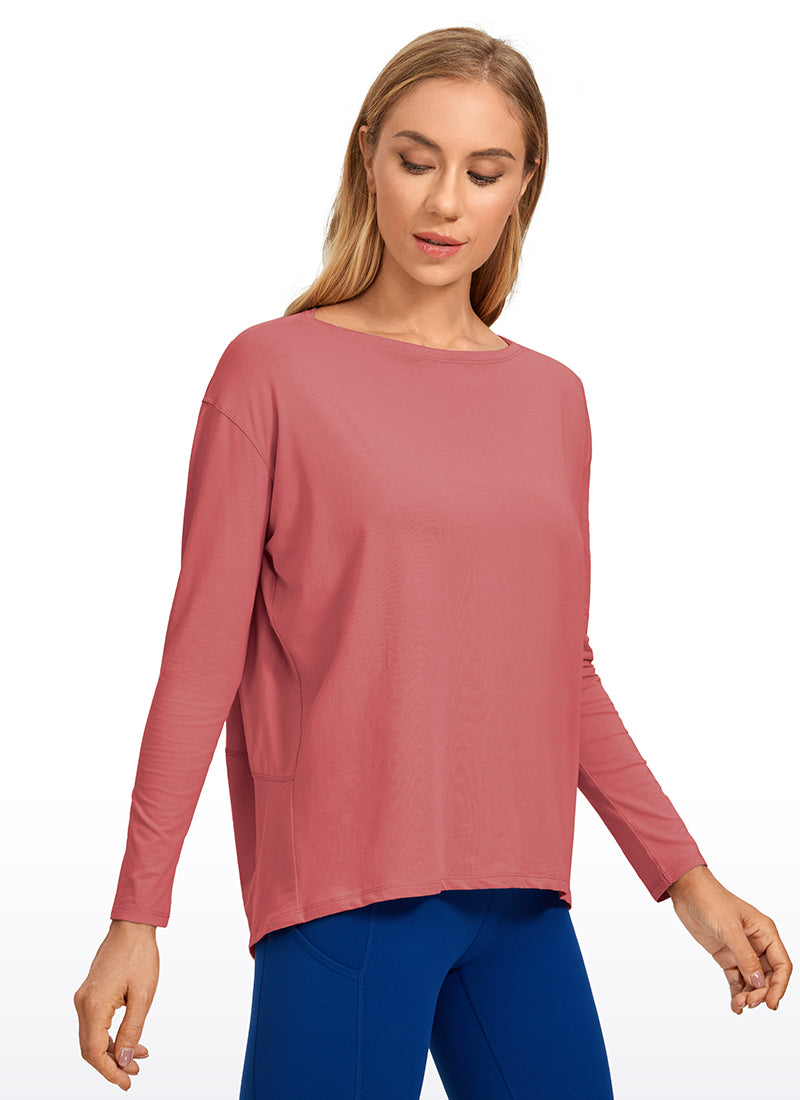 Pima Cotton Long Sleeves Boat Neck