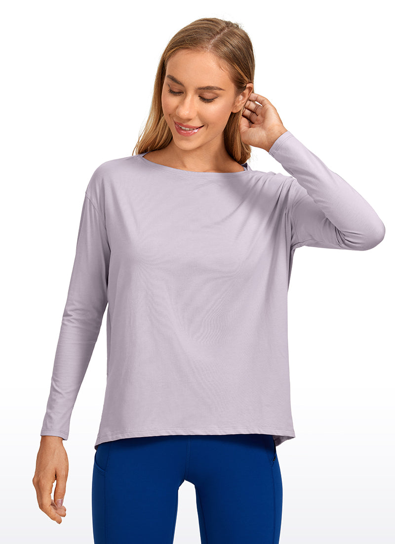 Pima Cotton Long Sleeves Boat Neck