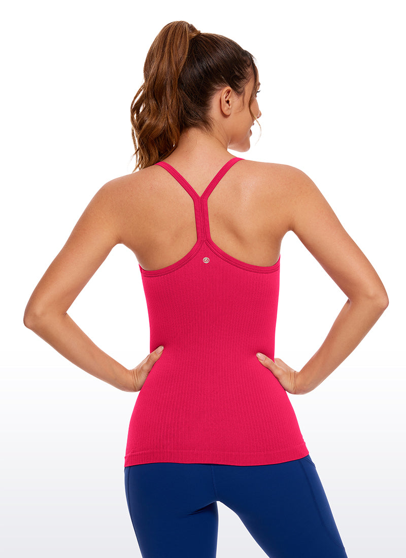 Speedy Seamless Built-in Bra Tank Y-back - Pure Color