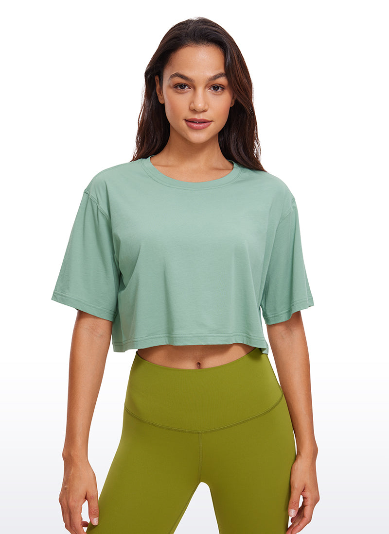 Pima Cotton Short Sleeves Cropped