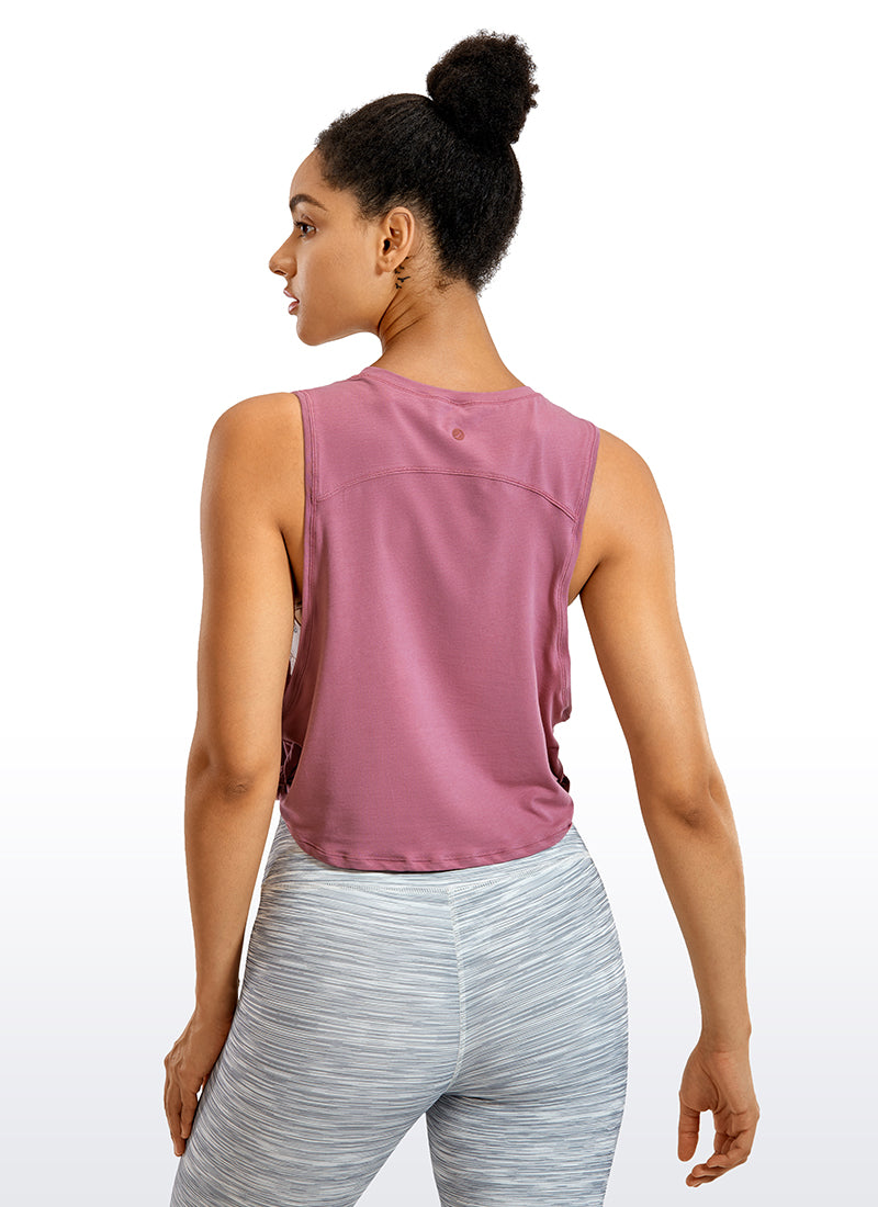 Pima Cotton Crop Tank Deep Armhole