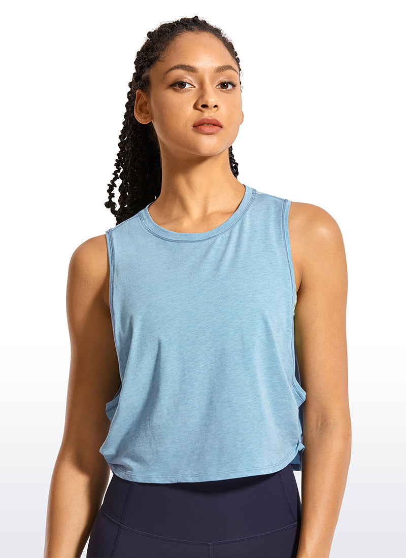 Pima Cotton Crop Tank Deep Armhole