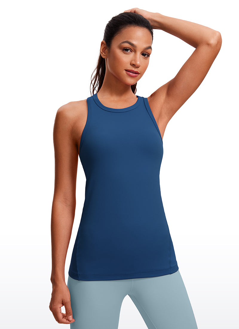 Butterluxe Hip-Length Racerback Tank High Neck