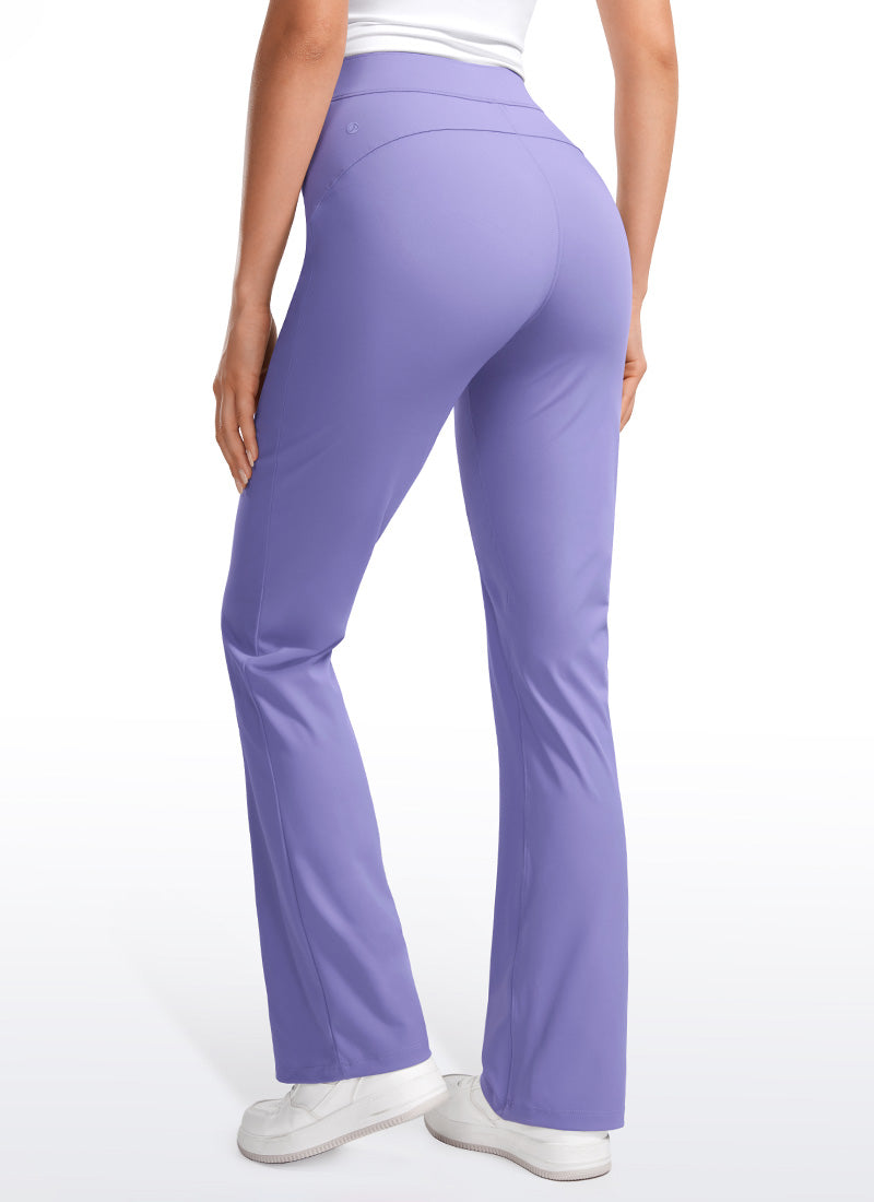 Stretch Flared Pants with Zip Pockets 31