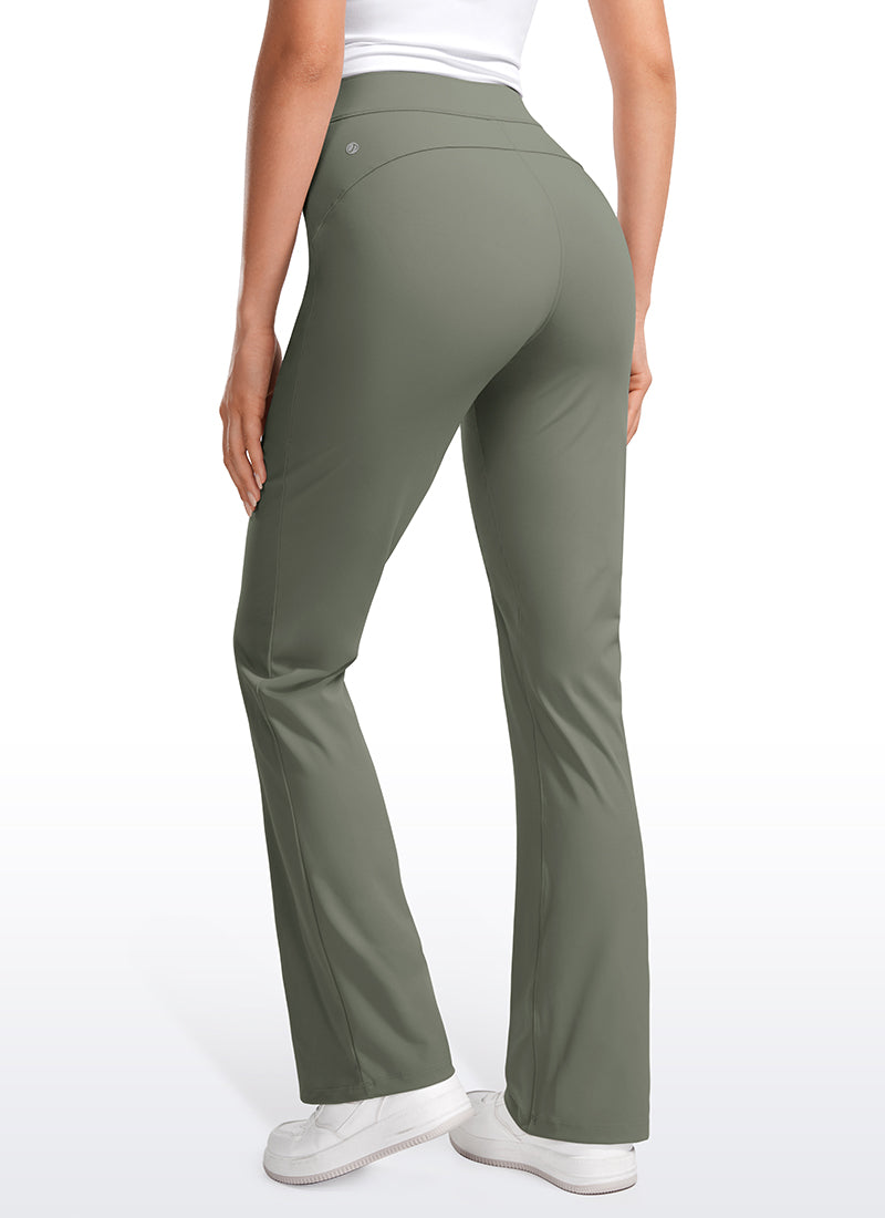 Stretch Flared Pants with Zip Pockets 31