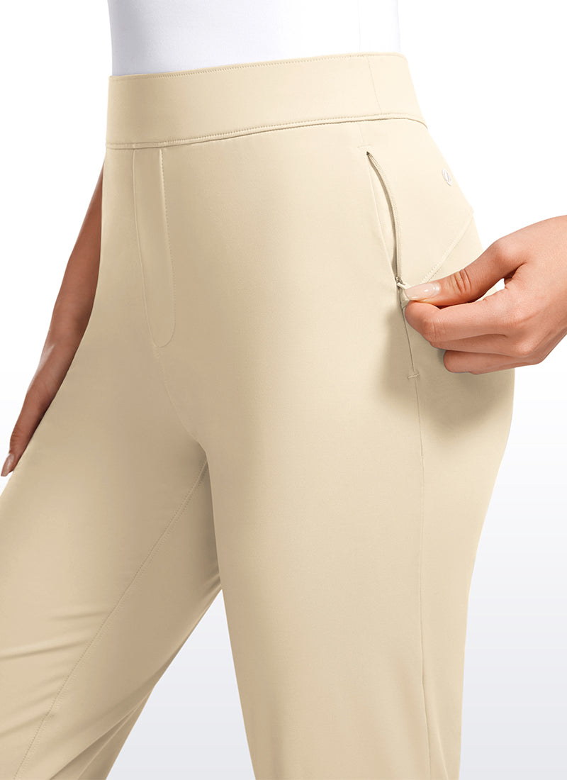 Stretch Flared Pants with Zip Pockets 31