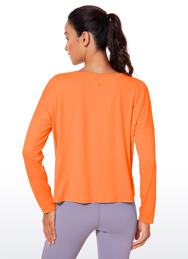 UPF 50+ Lightweight Heather Cropped Long Sleeves