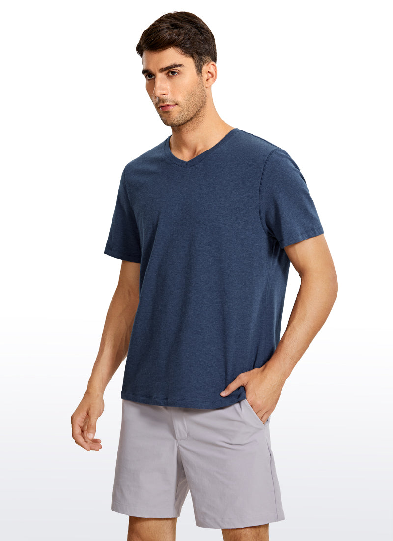 Pima Cotton Short Sleeve V Neck