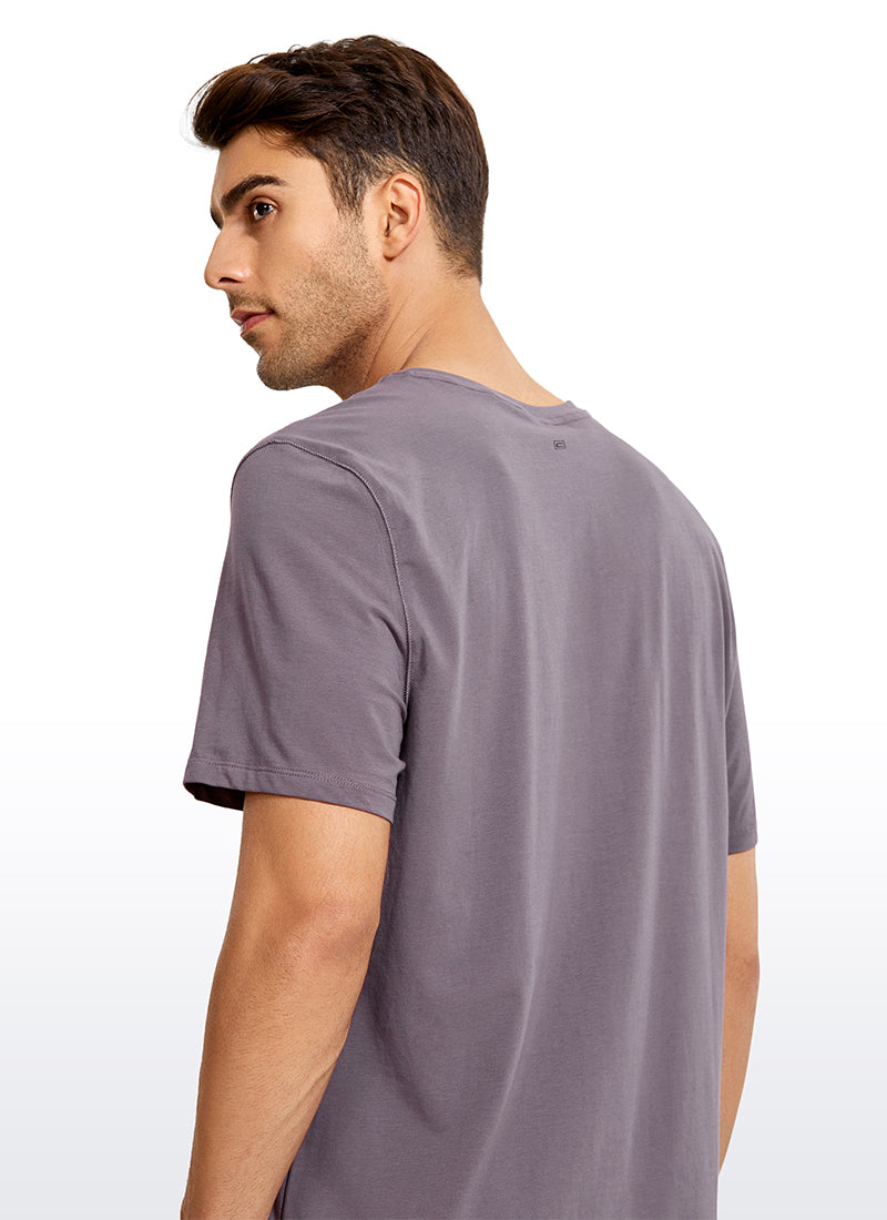 Pima Cotton Short Sleeve V Neck